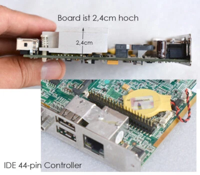 Motherboard Very Small ITX 11 X 13.4Cm Atom N270 Cpu 2Gb Memory Silent 12V E2 - Image 1 of 4