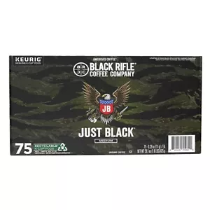 Cápsulas de café Black Rifle Coffee Company Just negras, tostadas medianas K-Cup (75 ct.) - Imagen 1 de 6