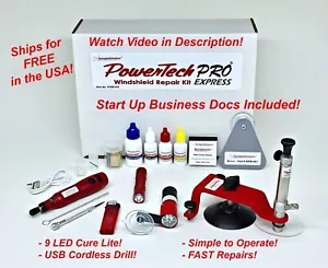PowerTechPRO EXPRESS Auto Glass Windshield Windscreen Rock Chip Resin Repair Kit - Picture 1 of 8