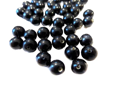 CUENTAS REDONDAS DE ÓNIX NEGRO STOCK ANTIGUO VINTAGE 5 mm Foto 1 de 4