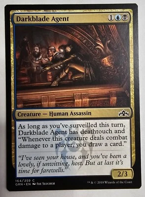 MTG Magic the Gathering Card Darkblade Agent Creature Human Assassin Guilds Of R - Image 1 of 2