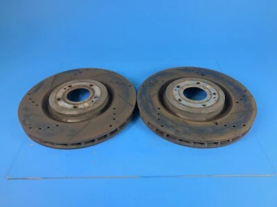 08-15 MITSUBISHI LANCER EVO X FRONT BRAKE ROTORS POWER STOP DRILLED SLOTTED PAIR - Image 1 of 4