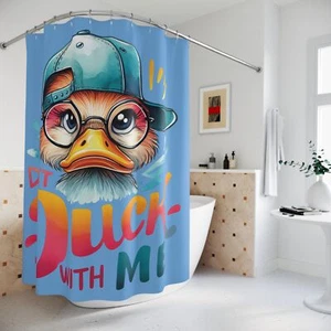 Whimsical Duck Shower Curtain – Don't Duck with Me, Cute Bath Decor, Unique - Picture 1 of 6