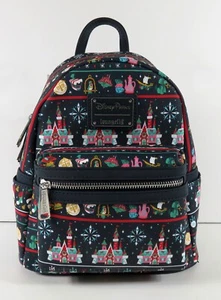 Disney Parks Loungefly Christmas Backpack Ugly Sweater 2020 NWT Castle Front - Picture 1 of 1