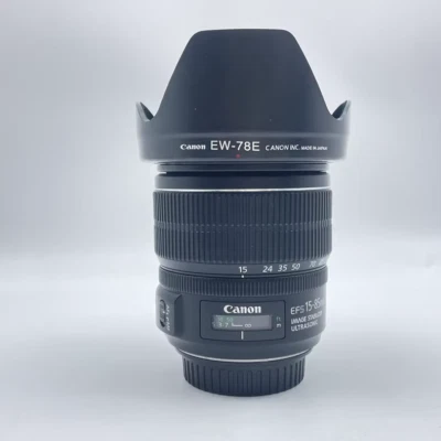 Canon EF-S 15-85mm f/3.5-5.6 IS USM Lens w/ Front &Back Cap &Lens Hood -97% New - Image 1 of 4