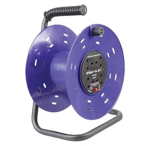 4 Gang 50m Empty Extension Cable Lead Reel Drum 13a Socket Tidy Metal Frame - Picture 1 of 1