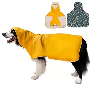 Dog Raincoat Adjustable Water Proof Pet Clothes with Clear Hooded Waterproof ... - Picture 1 of 6