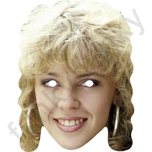 Kylie Minogue 1980's Celebrity Card Face Mask - Ready To Wear - Fancy Dress