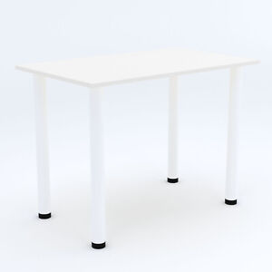 Esszimmertisch Esstisch Tisch mit WEISSE Beine Küchentisch Bürotisch | WEISS