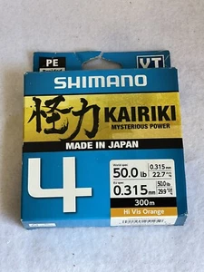 Shimano Kairiki 4 Braid Fishing Line 300m Hi Vis Orange Jigging Snapper - Picture 1 of 4