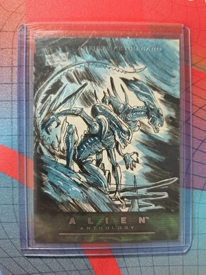 2016 Upper Deck Alien Anthology 1/1 Benjo Camay Sketch Card Awesome Art  - Image 1 of 2