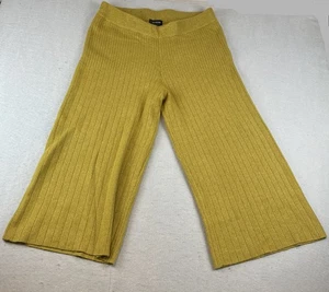 Pantalones cortos Who What Wear acanalados de pierna ancha para mujer talla XL amarillo mostaza - Imagen 1 de 8