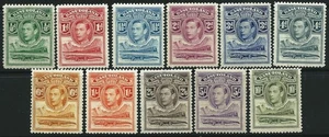 BASUTOLAND - 1938 KGVI Set to 10/- 'OLIVE-GREEN' MLH SG18-28 Cv £110 [A5547] - Imagen 1 de 2