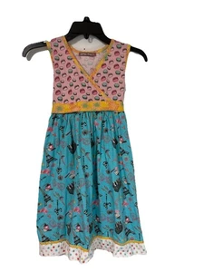 Jelly the Pug Girls Multi-Color Cotton Cute Madeleine Paris Print Dress Size 12 - Picture 1 of 9