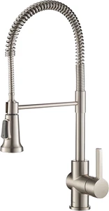 Britt Commercial Style Spot Free Stainless Steel Pre-Rinse Kitchen Faucet with D - Picture 1 of 12