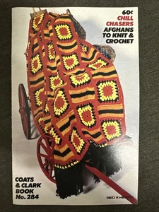 Chill Chasers Afghans Knit Crochet Pattern Book 1980 Book 282 Red Heart Vintage - Picture 1 of 10