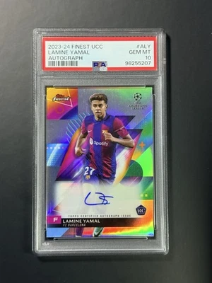 2023-24 Topps Finest UCC LAMINE YAMAL RC Rookie Auto PSA 10 GEM MT 207 Foto 1 de 2