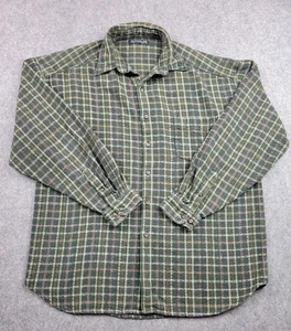 Structure Shirt Mens XL Green Plaid Textured Button Up Long Sleeve Grunge 90s - Picture 1 of 10