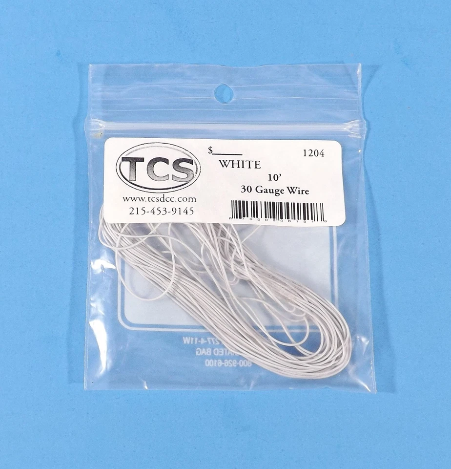 TCS  1204 White 30 AWG DCC Decoder Wire -10 Feet - Image 1 of 1