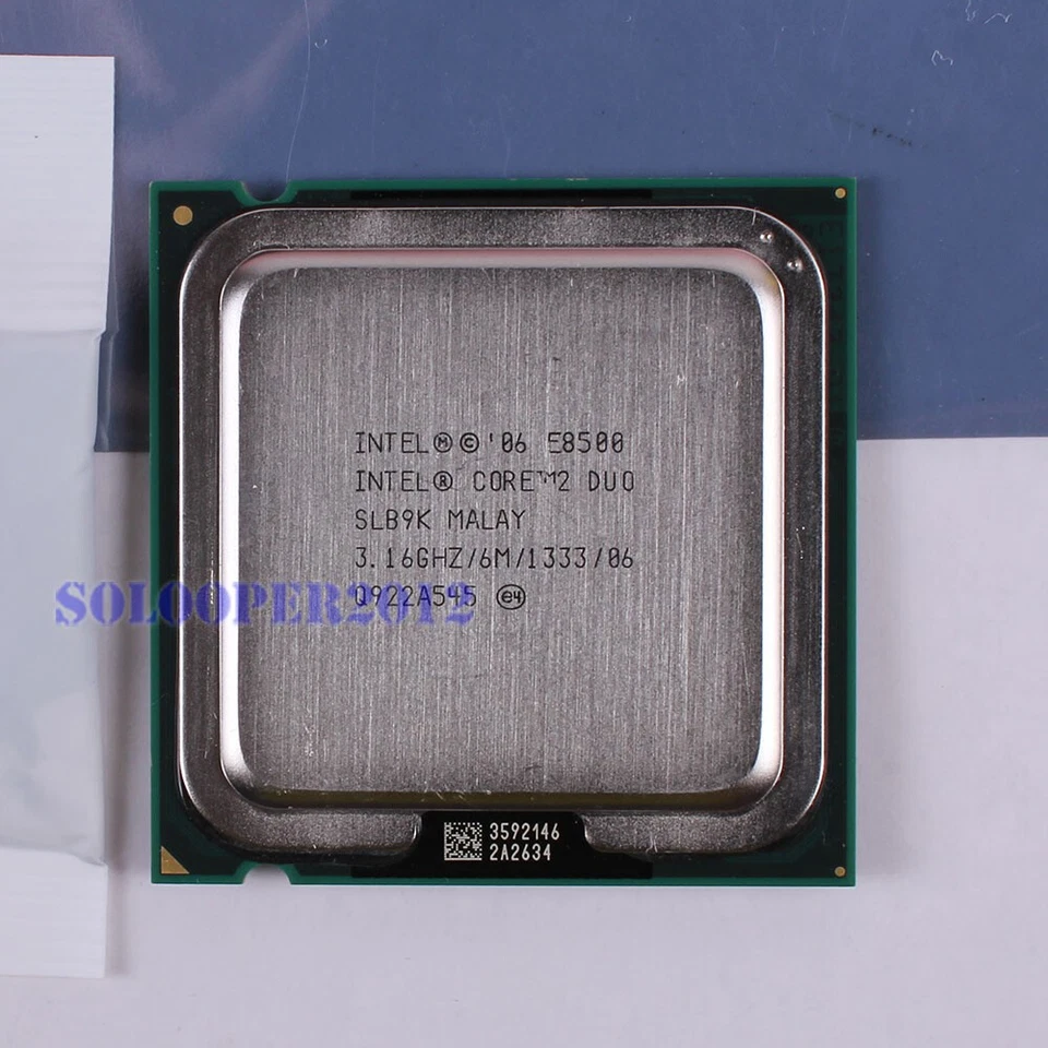 Free shipping Intel Core 2 Duo E8500 CPU 3.16GHz LGA775(SLB9K)1333 MHz Processor - Image 1 of 1