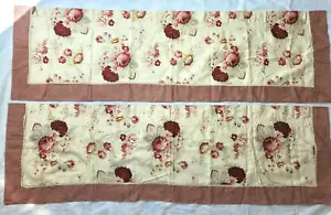 2 Waverly Norfolk Rose Valances bordo all'uncinetto rosso Gingham 69x20 cottage rosso flora - Foto 1 di 9