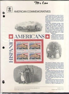 US. CP230. 2103. Hispanoamerikaner. Gedenktafel mit Lochhülse. 1984 - Bild 1 von 1