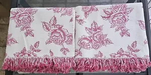 Coperta Cavolo Rosa Lancio Matelasse Set di 2 Rosa Fiore Floreale Vintage - Foto 1 di 5