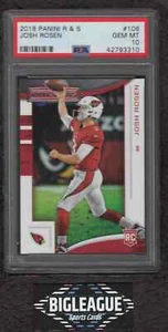 2018 Panini Rookies & Stars Josh Rosen Rookie PSA 10 GEM MINT Cardinals #106 💎 - Imagen 1 de 2