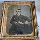 19Th C. Blue Tinted Daguerreotype Photo Young Man   -