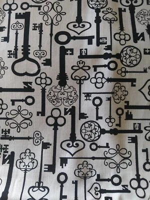 Essentials 7 For Studio E Remnant Fabric Black Key Print 3.25 Yards  x 21" Wide - Image 1 of 4