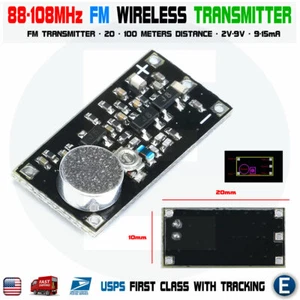 88-108MHz Transmisor FM Micrófono Inalámbrico Placa Módulo 2V-9V - Imagen 1 de 8