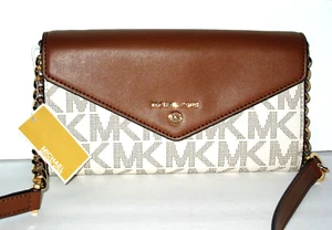 Michael Kors Jet Set Charm LG Signature Envelope Crossbody Wallet Vanilla🎀NEW🎁 - Picture 1 of 11