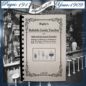 1909 Rigby's zuverlässiger Süßigkeitenlehrer und Soda und Eis Vintage Kochbuch 191 Seiten - Bild 1 von 17