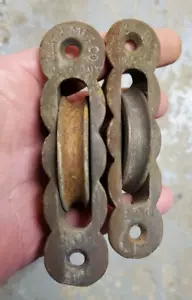 Antikes Fenstergewicht Flügel Riemenscheibe Clark Mfg Co #8 - Bild 1 von 4