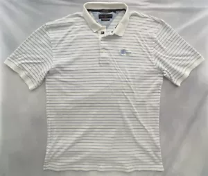 Tommy Hilfiger Mens XL TPC Sawgrass Striped White Polo Pima - Picture 1 of 7