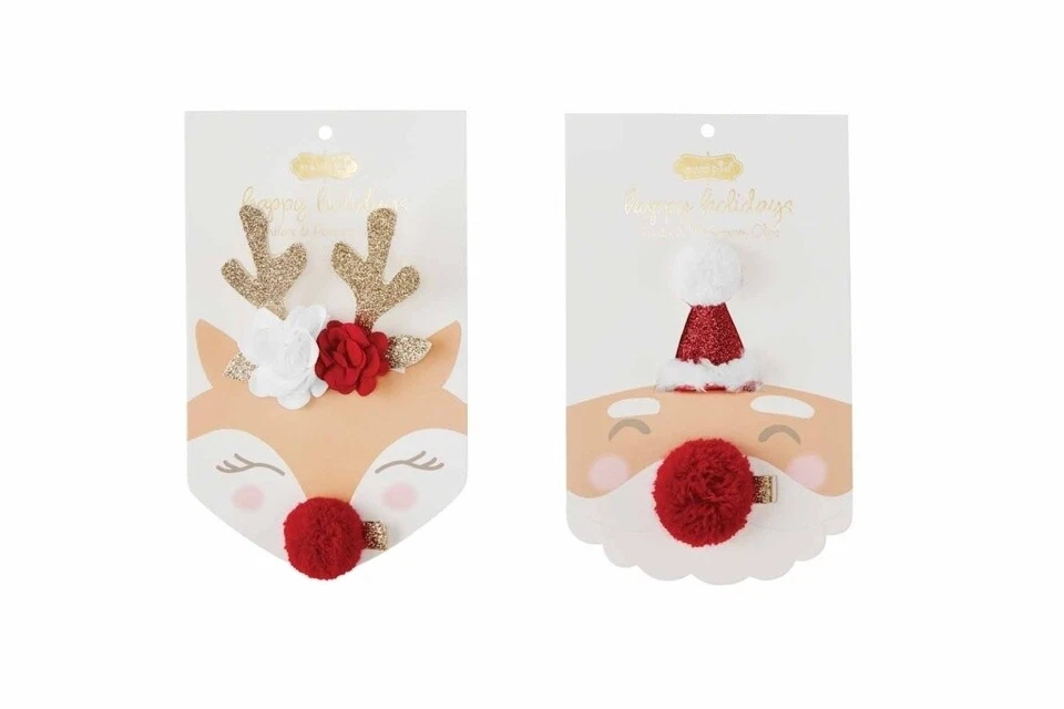 Mud Pie H0 Glitter All The Way Holiday Baby Christmas Hair Clips Set - Choose - Image 1 of 1