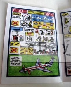 Tarjeta de seguridad Tu-134A -3M Russia Airline SibNIA Aeronautical Institute Chaplygin... - Imagen 1 de 5