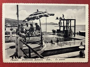 Cartolina - Chiavari - Stabilimento Balneare Lido - La Piscina - 1941 - Picture 1 of 2