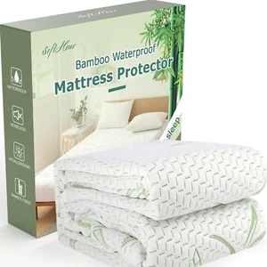 California King Waterproof Mattress Protector, Rayon Made from Bamboo Mattress - Picture 1 of 8