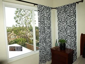 Cortinas Estampado Cebra (2 Paneles) 84" Largo - Imagen 1 de 2