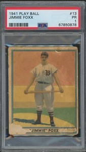 1941 Play Ball #13 Jimmie Foxx  Boston Red Sox HOF PSA 1
