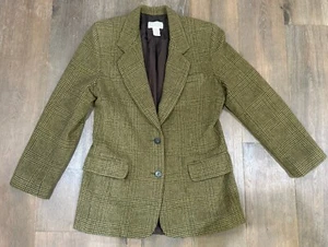 Vintage Wool Plaid Banana Republic Safari traveler Blazer Jacket size 8 womens - Picture 1 of 10