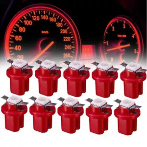 10x Red T5 B8.5D Car Gauge 5050 1SMD LED Speedo Dashboard Dash Light Lamp Bulbs - Picture 1 of 15