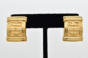 Givenchy Vintage 4G Logo Ohrringe goldfarben Hänger klobig signiert 80er BinAG - Bild 1 von 12
