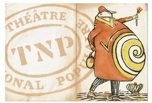 Dessin JACQUES LAGRANGE Jean Vilar Ubu théatre national populaire voeux 1959 - Picture 1 of 2