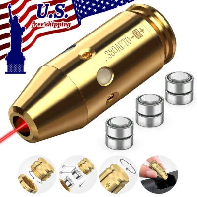 MIDTEN Red Dot Laser Bore Sighter Brass 380auto Bore Sight Kit for Pistol/Rifle/Handgun