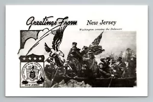 Cartolina collage RPPC Greetings from New Jersey NJ Washington B&W non spedita - Foto 1 di 2