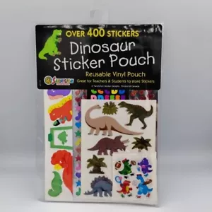 Vtg Sandylion Dinosaur Sticker Pouch Fuzzy Prismatic Pearl Variety Pack Over 400 - Picture 1 of 20
