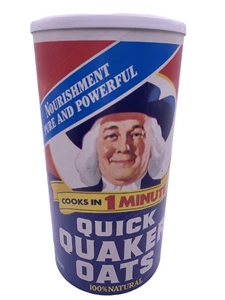 Vintage Quaker Oats Container Empty 1992 Cereal Cardboard with Plastic Lid - Picture 1 of 9
