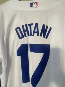 Shohei Ohtani #17 Los Angeles Dodgers maglia bianca uomo XL cucita nuova Nike - Foto 1 di 7